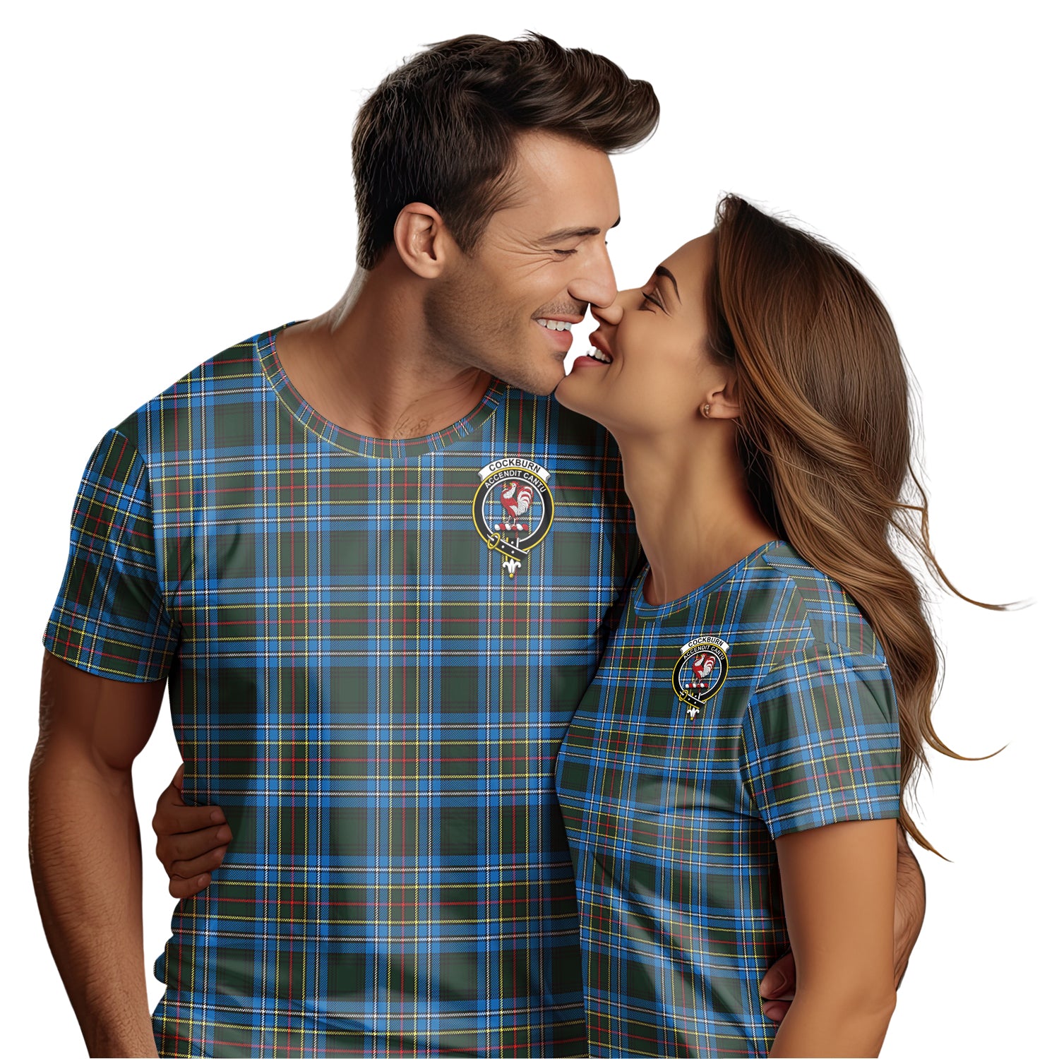 Cockburn Modern Tartan T-Shirt with Family Crest - Tartan Vibes Clothing