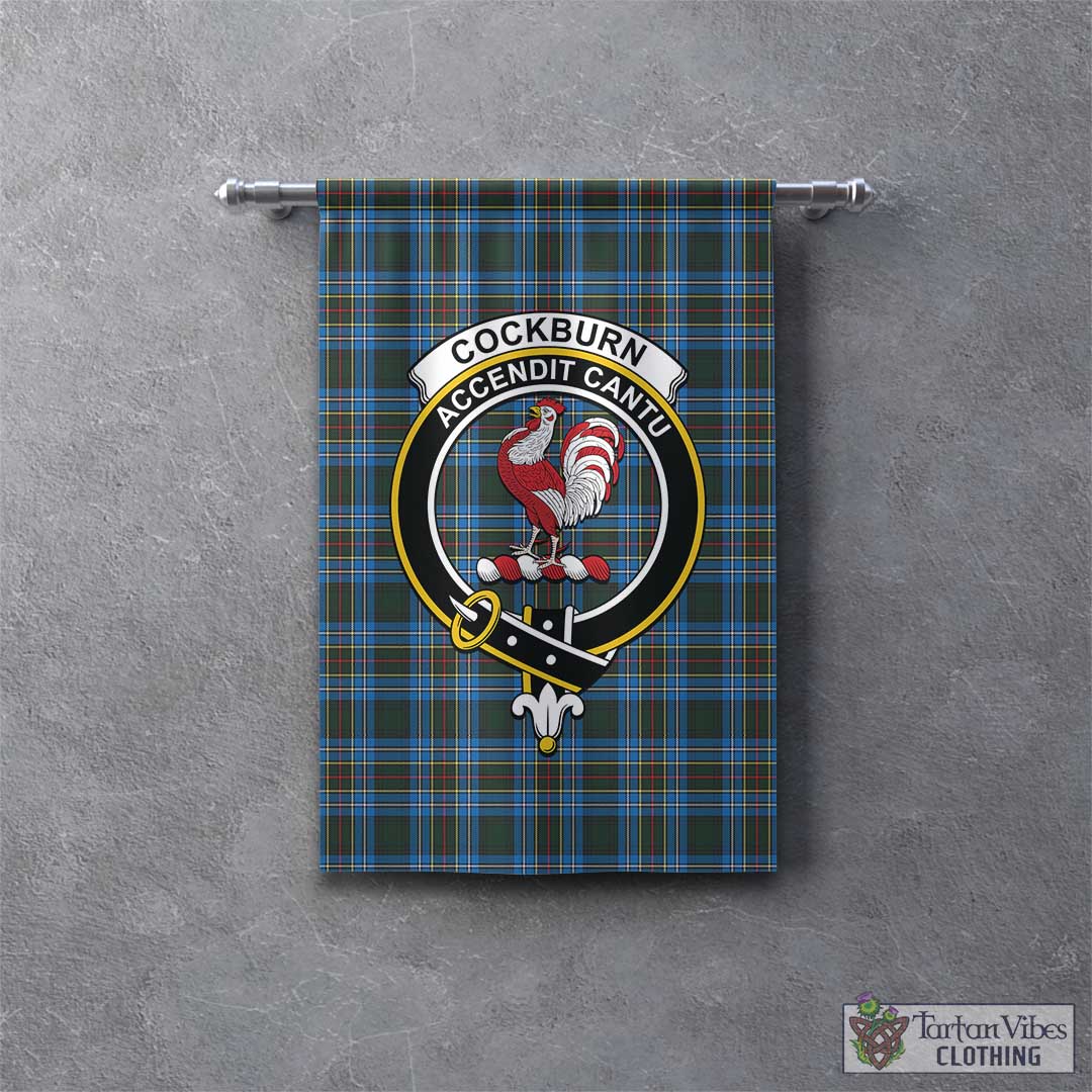 Tartan Vibes Clothing Cockburn Modern Tartan Gonfalon, Tartan Banner with Family Crest