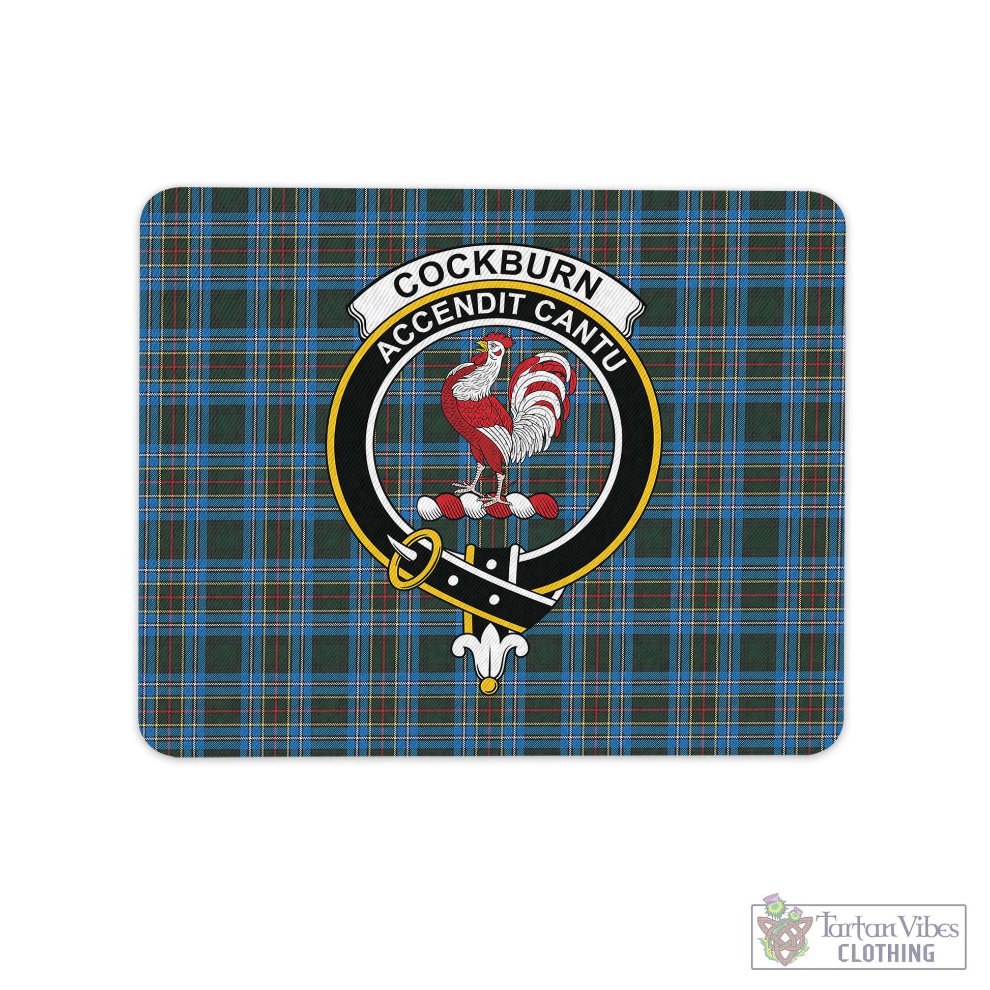 Tartan Vibes Clothing Cockburn Modern Tartan Mouse Pad with Family Crest