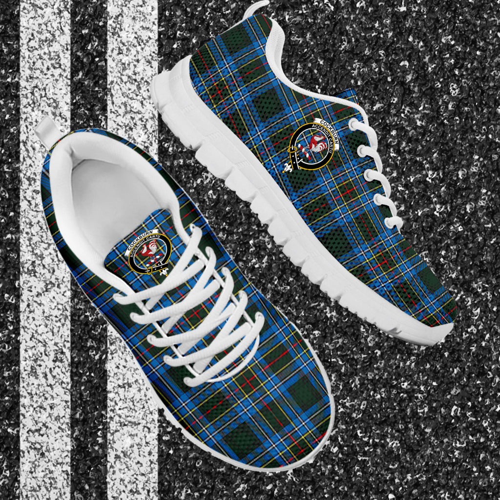 Cockburn Modern Tartan Sneakers with Family Crest - Tartan Vibes Clothing