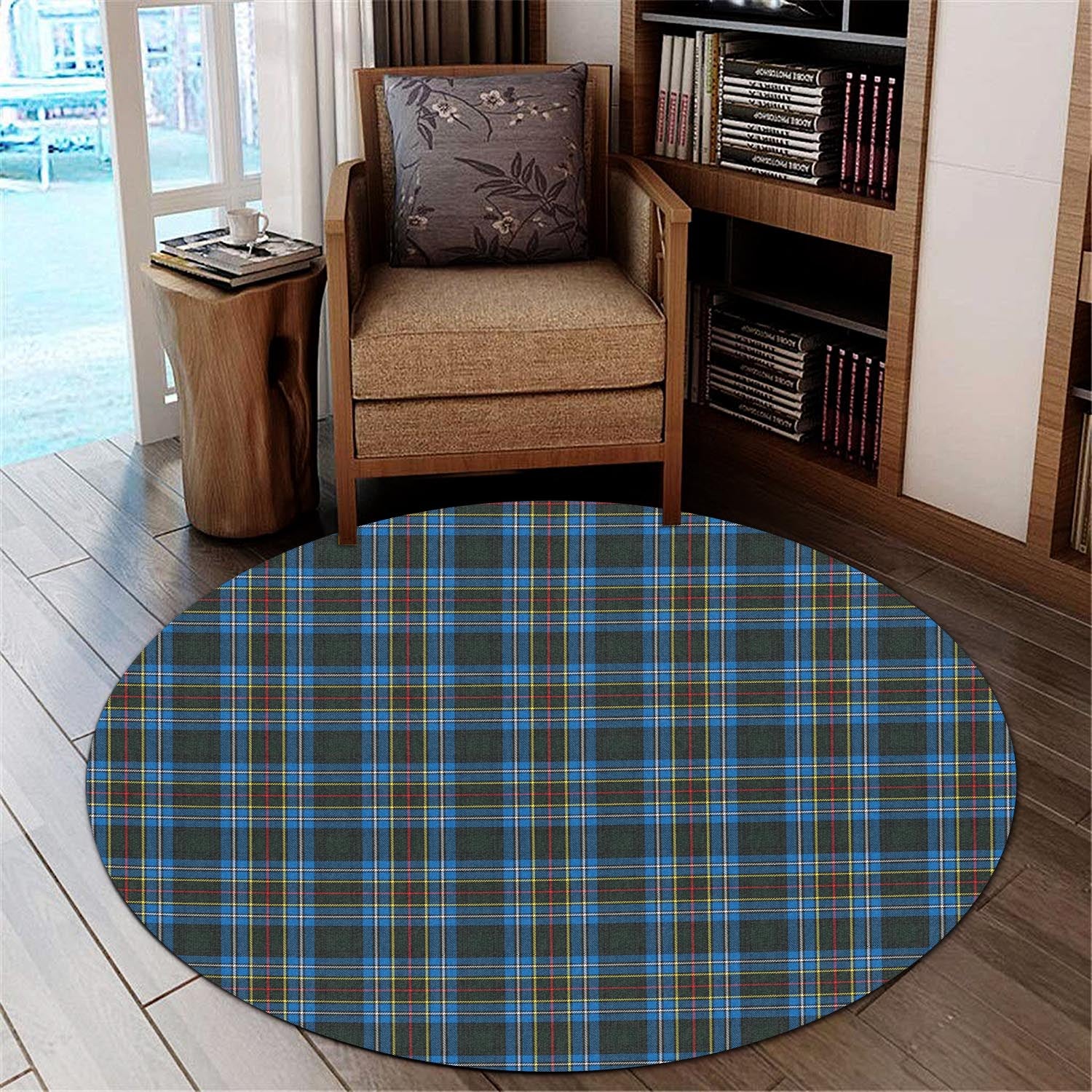 Cockburn Modern Tartan Round Rug - Tartanvibesclothing