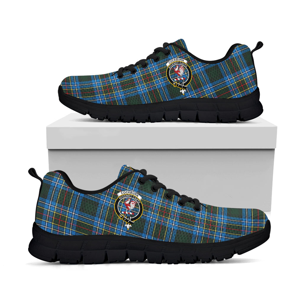 Cockburn Modern Tartan Sneakers with Family Crest - Tartan Vibes Clothing