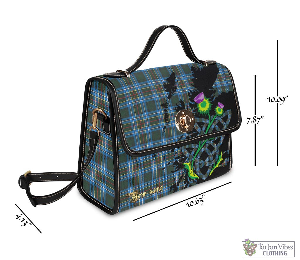 Tartan Vibes Clothing Cockburn Modern Tartan Waterproof Canvas Bag with Scotland Map and Thistle Celtic Accents