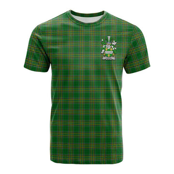 Coffey Irish Clan Tartan Cotton T-shirt with Coat of Arms