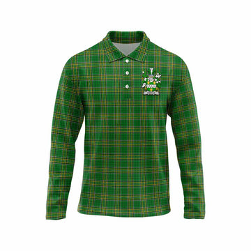 Coffey Irish Clan Tartan Long Sleeve Polo Shirt with Coat of Arms