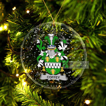 Coffey Irish Clan Christmas Glass Ornament with Coat of Arms