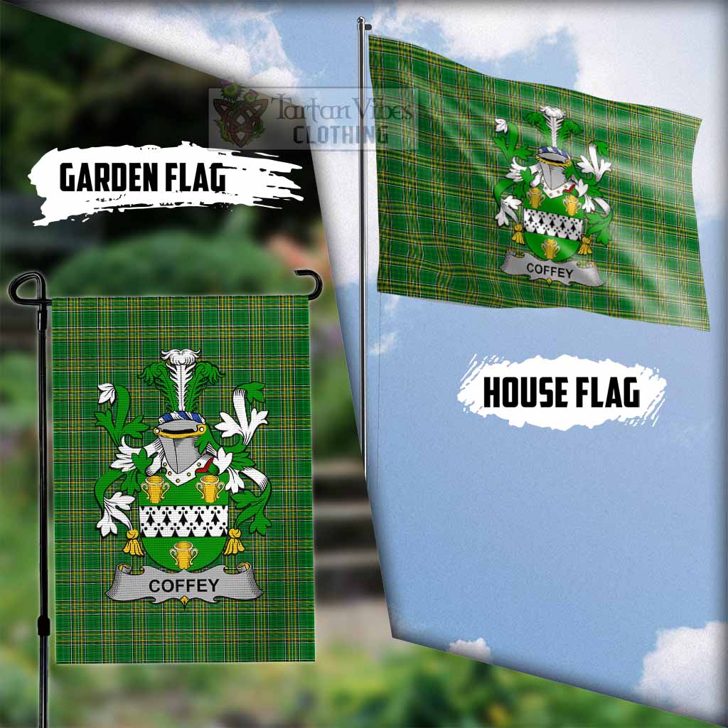 Tartan Vibes Clothing Coffey Irish Clan Flag with Coat of Arms