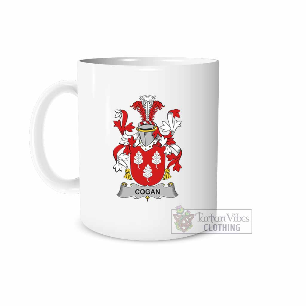 Cogan Irish Clan Coat of Arms Ceramic Mug White - 2D-tartanvibesclothing