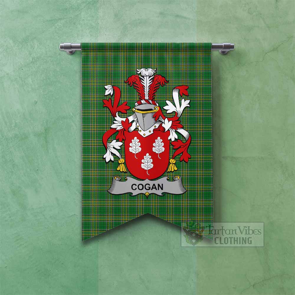 Cogan Irish Clan Tartan Gonfalon, Tartan Banner with Coat of Arms Fishtail - Tartan Vibes Clothing