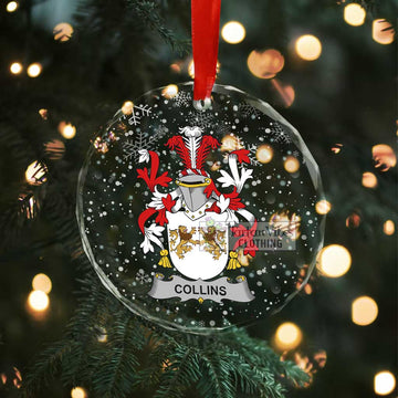 Collins Irish Clan Christmas Glass Ornament with Coat of Arms