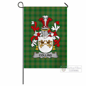 Collins Irish Clan Tartan Flag with Coat of Arms