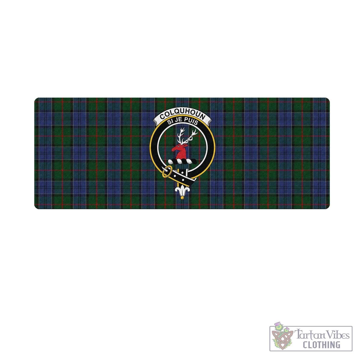 Tartan Vibes Clothing Colquhoun Tartan Mouse Pad with Family Crest