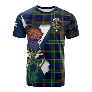 Colquhoun Tartan Family Crest Cotton T-shirt Scottish Thistle Celtic Inspired Kid's Shirt - Tartan Vibes Clothing