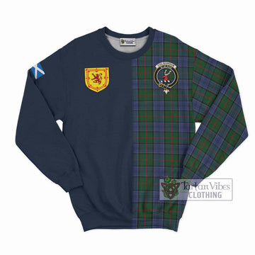 Colquhoun Tartan Sweatshirt Alba with Scottish Lion Royal Arm Half Style