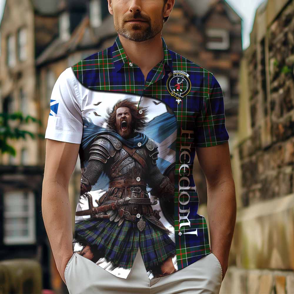 Tartan Vibes Clothing Colquhoun Crest Tartan Short Sleeve Button Shirt Inspired by the Freedom of Scottish Warrior