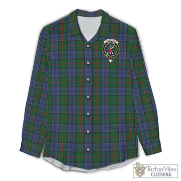 Colquhoun Tartan Women's Casual Shirt with Family Crest