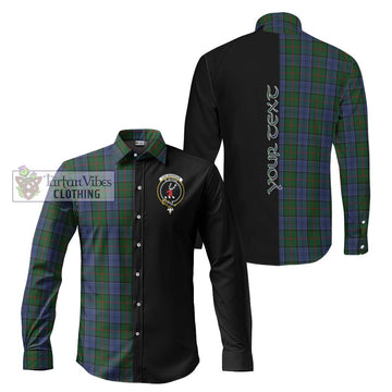 Colquhoun Tartan Long Sleeve Button Shirt with Family Crest and Half Of Me Style