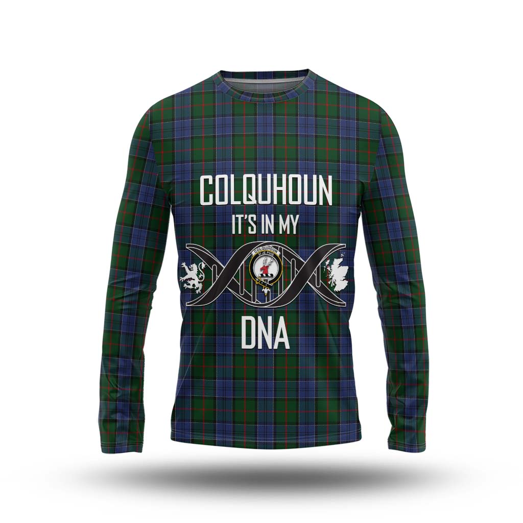 Tartan Vibes Clothing Colquhoun Tartan Long Sleeve T-Shirt with Family Crest DNA In Me Style