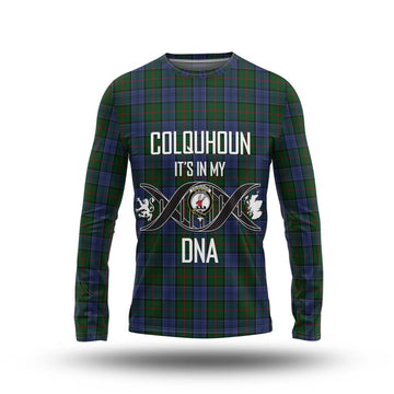 Colquhoun Tartan Long Sleeve T-Shirt with Family Crest DNA In Me Style