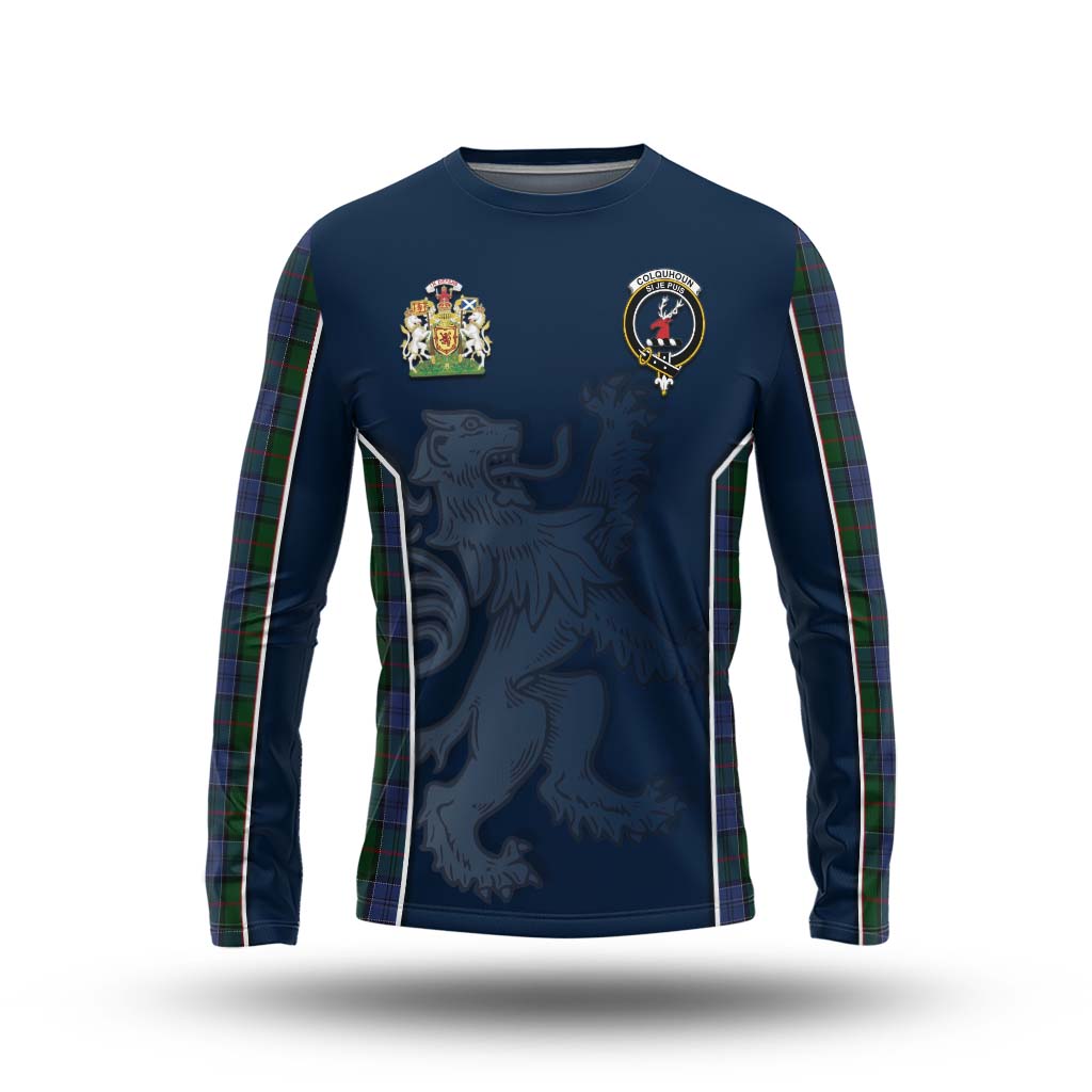 Tartan Vibes Clothing Colquhoun Tartan Long Sleeve T-Shirt with Family Crest and Lion Rampant Vibes Sport Style