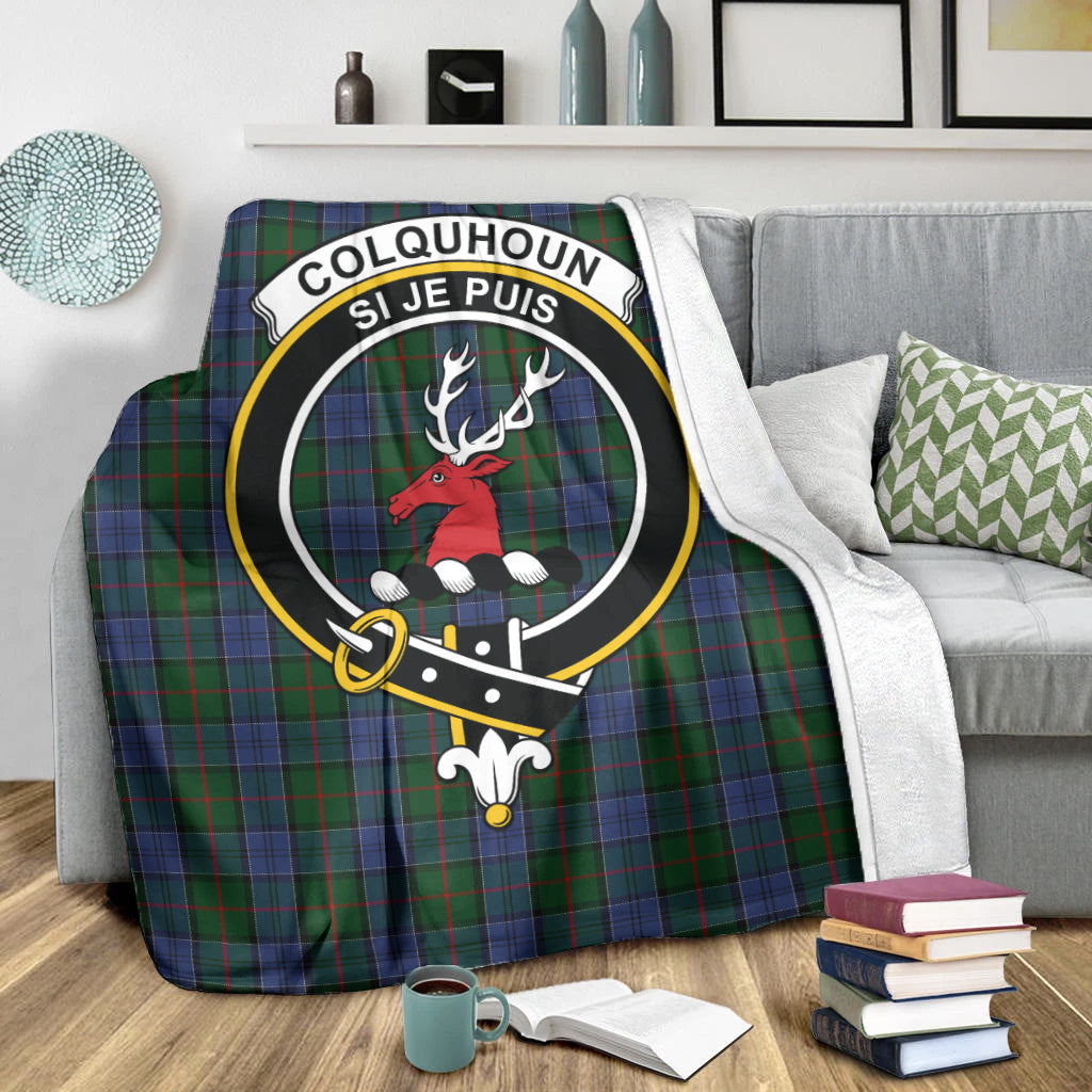 colquhoun-tartab-blanket-with-family-crest