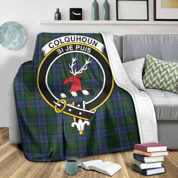 Colquhoun Tartan Blanket with Family Crest