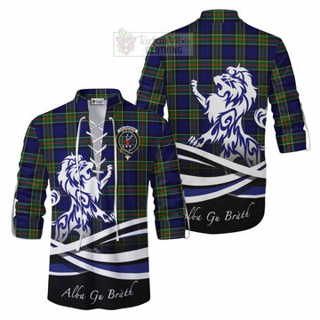 Colquhoun Tartan Ghillie Kilt Shirt with Alba Gu Brath Regal Lion Emblem