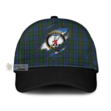 Colquhoun Tartan Classic Cap with Family Crest In Me Style