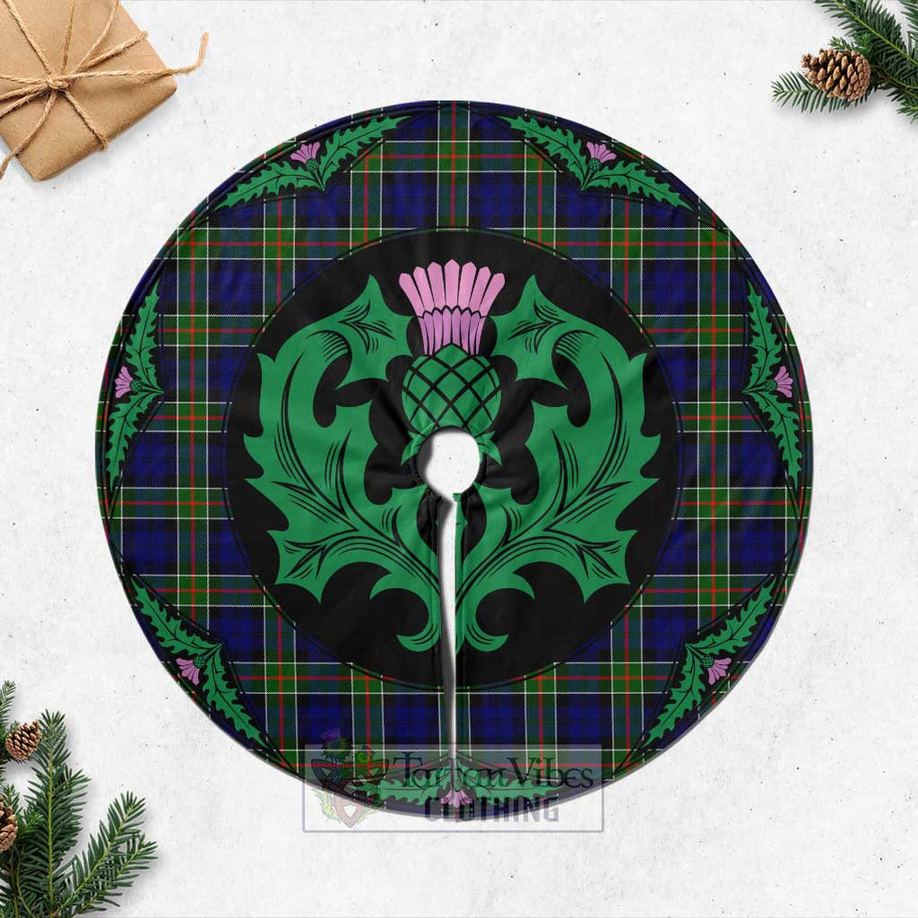 Tartan Vibes Clothing Colquhoun Tartan Christmas Tree Skirt Scottish Thistle Style