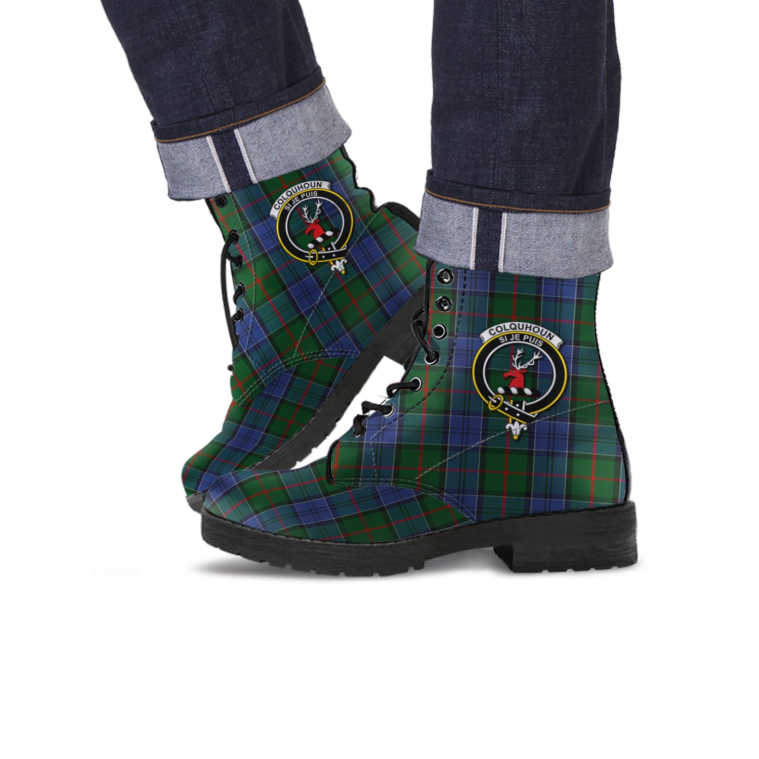 colquhoun-tartan-leather-boots-with-family-crest