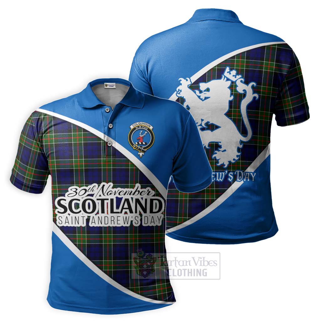 Tartan Vibes Clothing Colquhoun Family Crest Tartan Polo Shirt Celebrate Saint Andrew's Day in Style