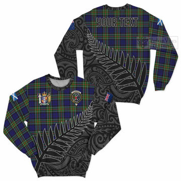 Colquhoun Crest Tartan Sweatshirt with New Zealand Silver Fern Half Style