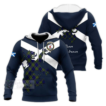 Colquhoun Tartan Lion Rampant Knitted Hoodie Proudly Display Your Heritage with Alba Gu Brath and Clan Name