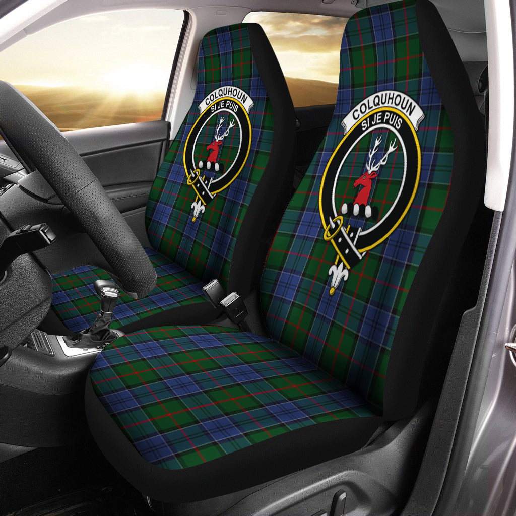 Colquhoun Tartan Car Seat Cover with Family Crest One Size - Tartanvibesclothing