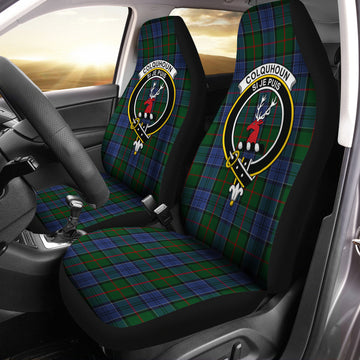 Colquhoun Tartan Car Seat Cover with Family Crest