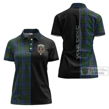 Colquhoun Tartan Women's Polo Shirt with Family Crest and Half Of Me Style