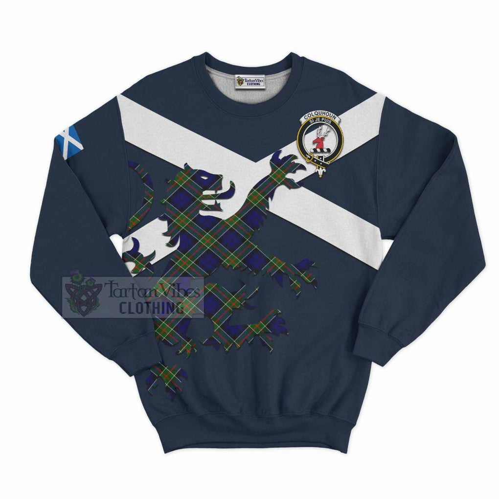 Tartan Vibes Clothing Colquhoun Tartan Lion Rampant Sweatshirt – Proudly Display Your Heritage with Alba Gu Brath and Clan Name