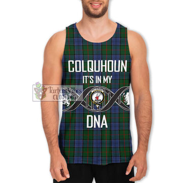 Colquhoun Tartan Men's Tank Top with Family Crest DNA In Me Style