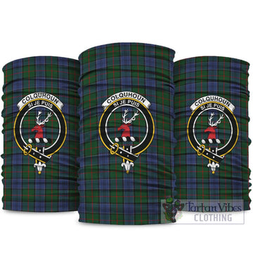 Colquhoun Tartan Neck Gaiters, Tartan Bandanas, Tartan Head Band with Family Crest