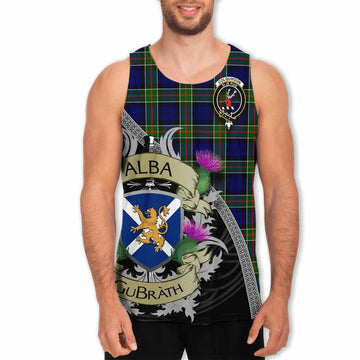Colquhoun Tartan Family Crest Men's Tank Top Lion Rampant Royal Thistle Shield Celtic Inspired Men - Tartan Vibes Clothing
