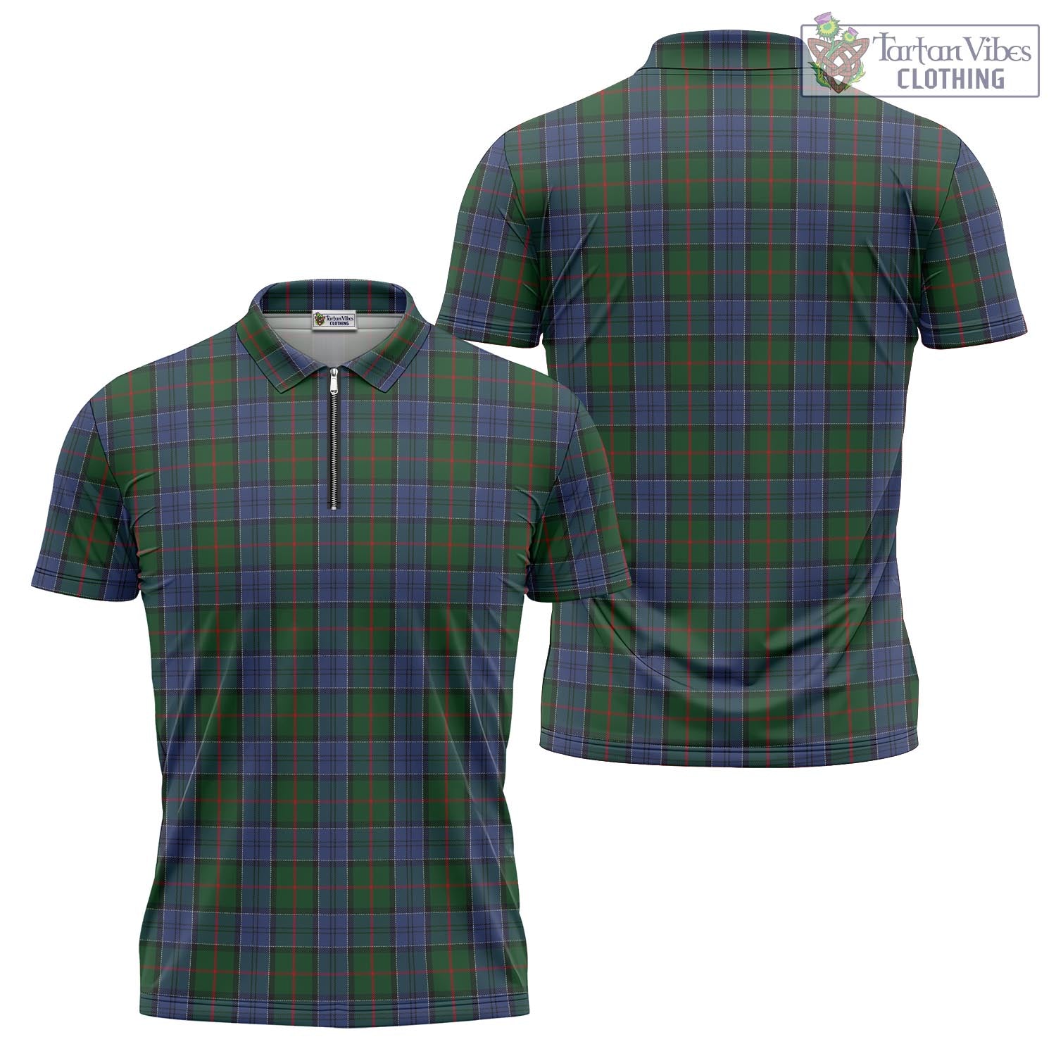 Tartan Vibes Clothing Colquhoun Tartan Zipper Polo Shirt