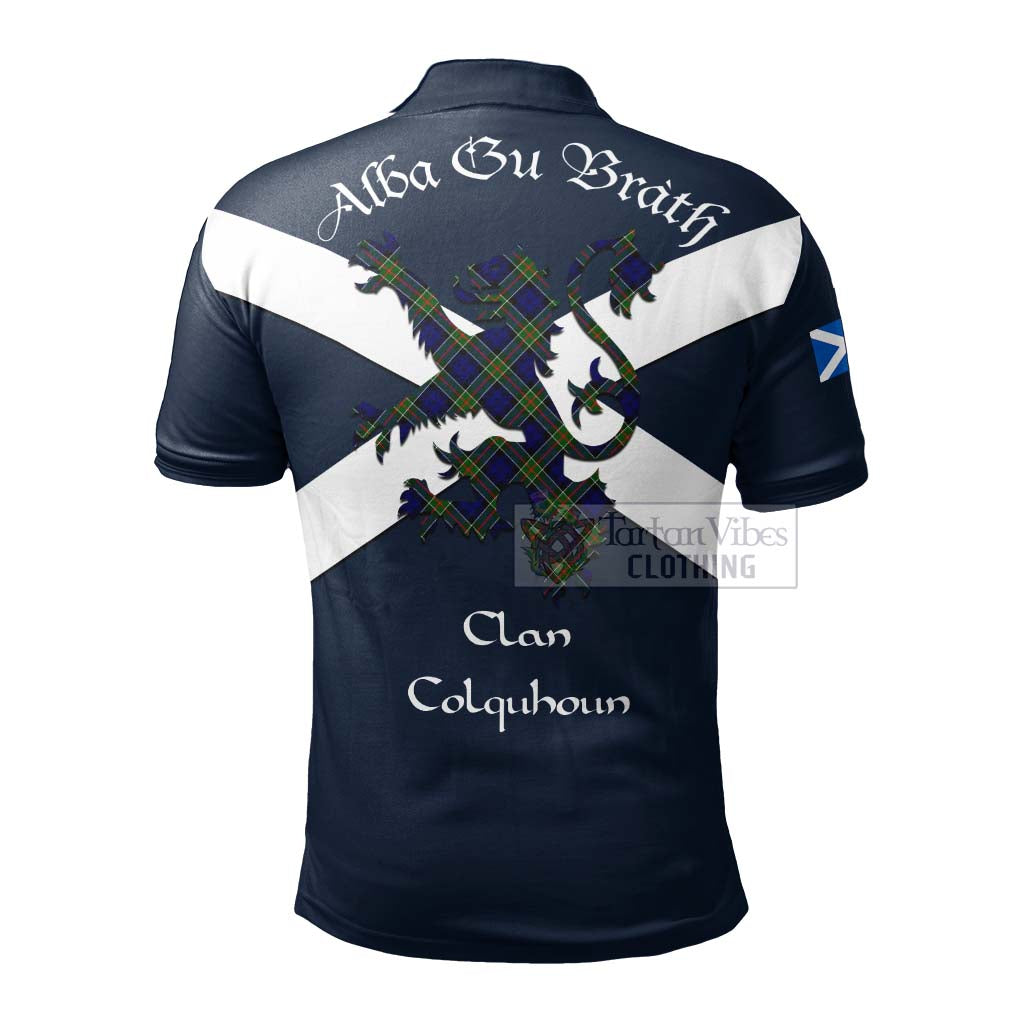 Tartan Vibes Clothing Colquhoun Tartan Lion Rampant Polo Shirt – Proudly Display Your Heritage with Alba Gu Brath and Clan Name