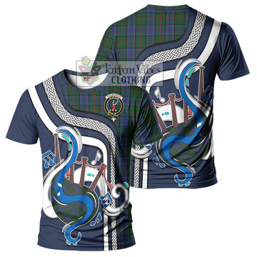 Colquhoun Tartan T-Shirt with Epic Bagpipe Style