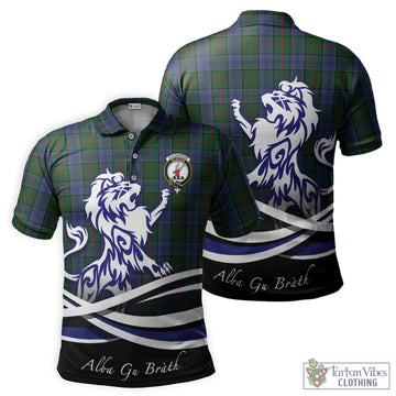 Colquhoun Tartan Polo Shirt with Alba Gu Brath Regal Lion Emblem