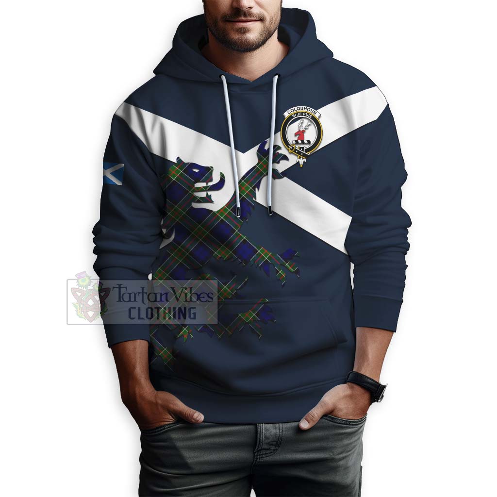 Tartan Vibes Clothing Colquhoun Tartan Lion Rampant Hoodie – Proudly Display Your Heritage with Alba Gu Brath and Clan Name