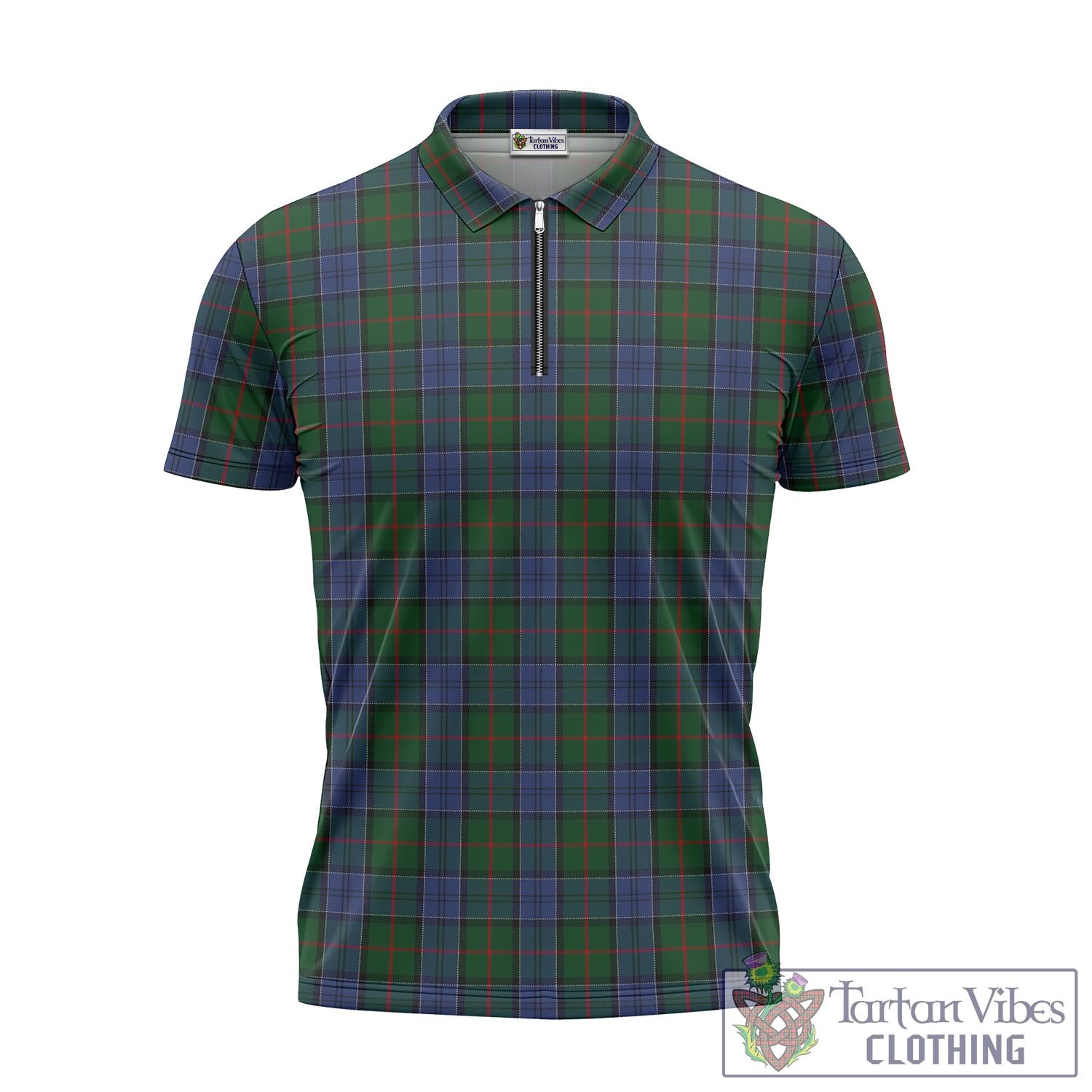 Tartan Vibes Clothing Colquhoun Tartan Zipper Polo Shirt