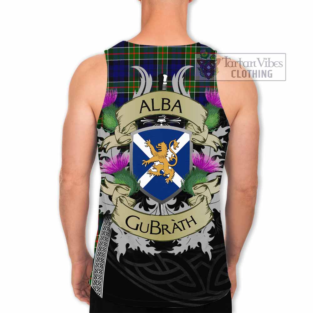 Colquhoun Tartan Family Crest Men's Tank Top Lion Rampant Royal Thistle Shield Celtic Inspired - Tartan Vibes Clothing