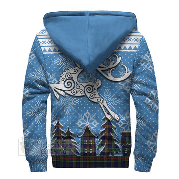 Colquhoun Clan Christmas Sherpa Hoodie Celtic Reindeer Style