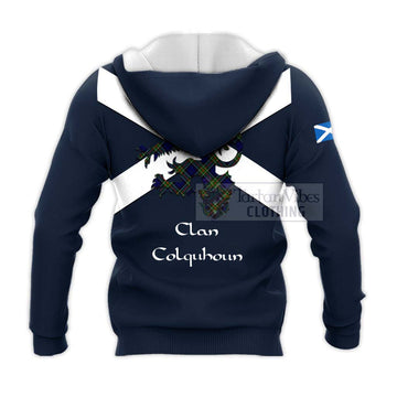 Colquhoun Tartan Lion Rampant Knitted Hoodie Proudly Display Your Heritage with Alba Gu Brath and Clan Name