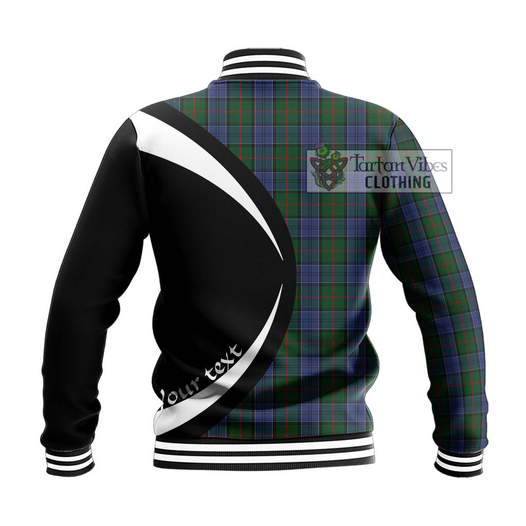 Colquhoun Tartan Baseball Jacket with Family Crest Circle Style - Tartan Vibes Clothing